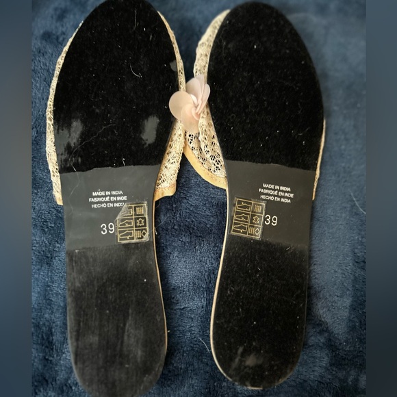 Free People Tan Floral Embellished Mules - Picture 2 of 3